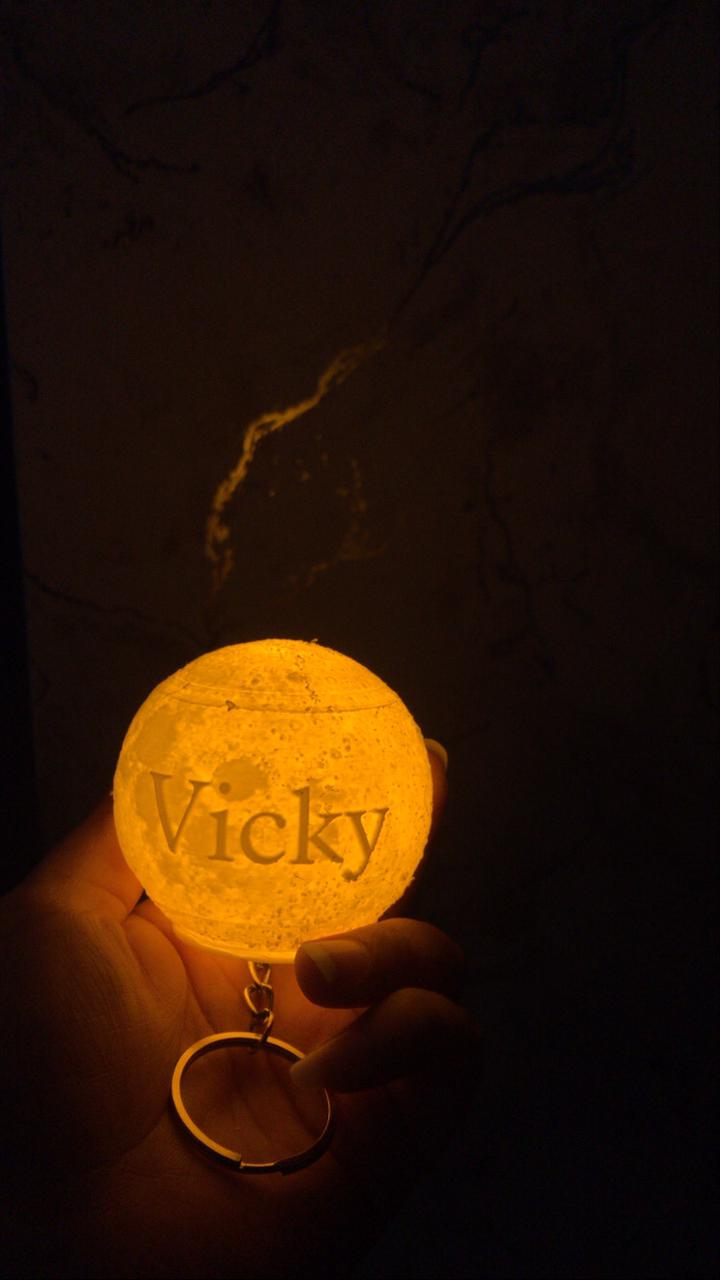 Personalized Mini 3D Moon Keychain