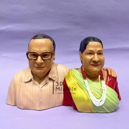 Personalized Couple Half Bust Miniature