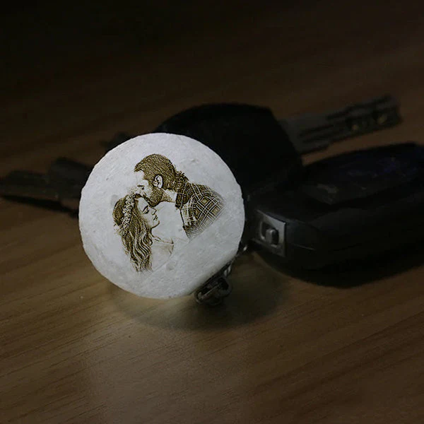 Personalized Mini 3D Moon Keychain